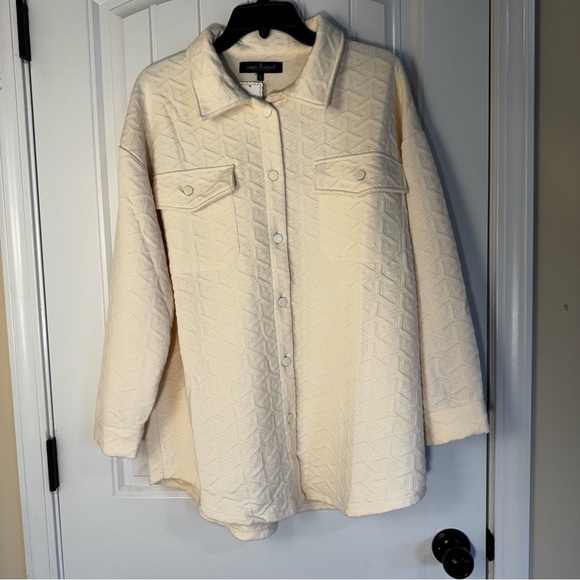 Cream Quilted Button-Up Jacket - Picture 1 of 6